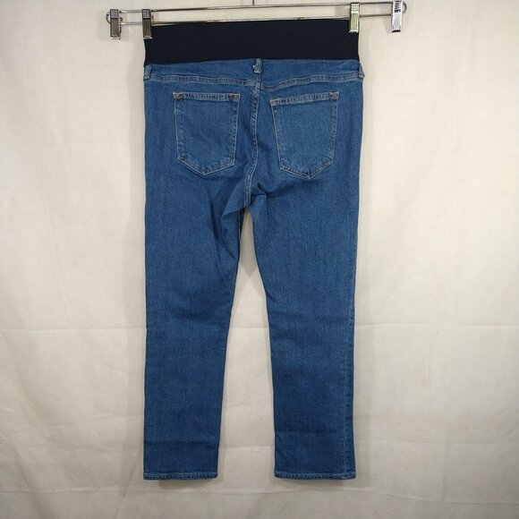 Gap 1969 Maternity Jeans Cropped Ankle Slim Straight Women Size 29 R Medium Wash - Picture 3 of 8